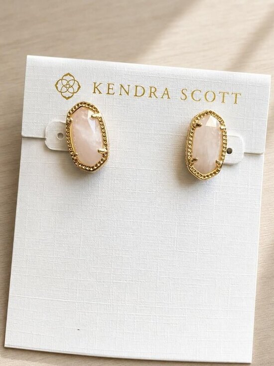 Kendra Scott Jewelry - Kendra Scott Ellie Gold Rose Quartz Stud Earrings